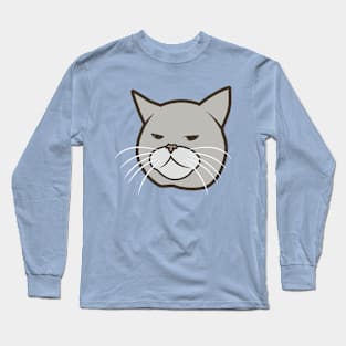 Cute Funny Bored Cat Face Long Sleeve T-Shirt